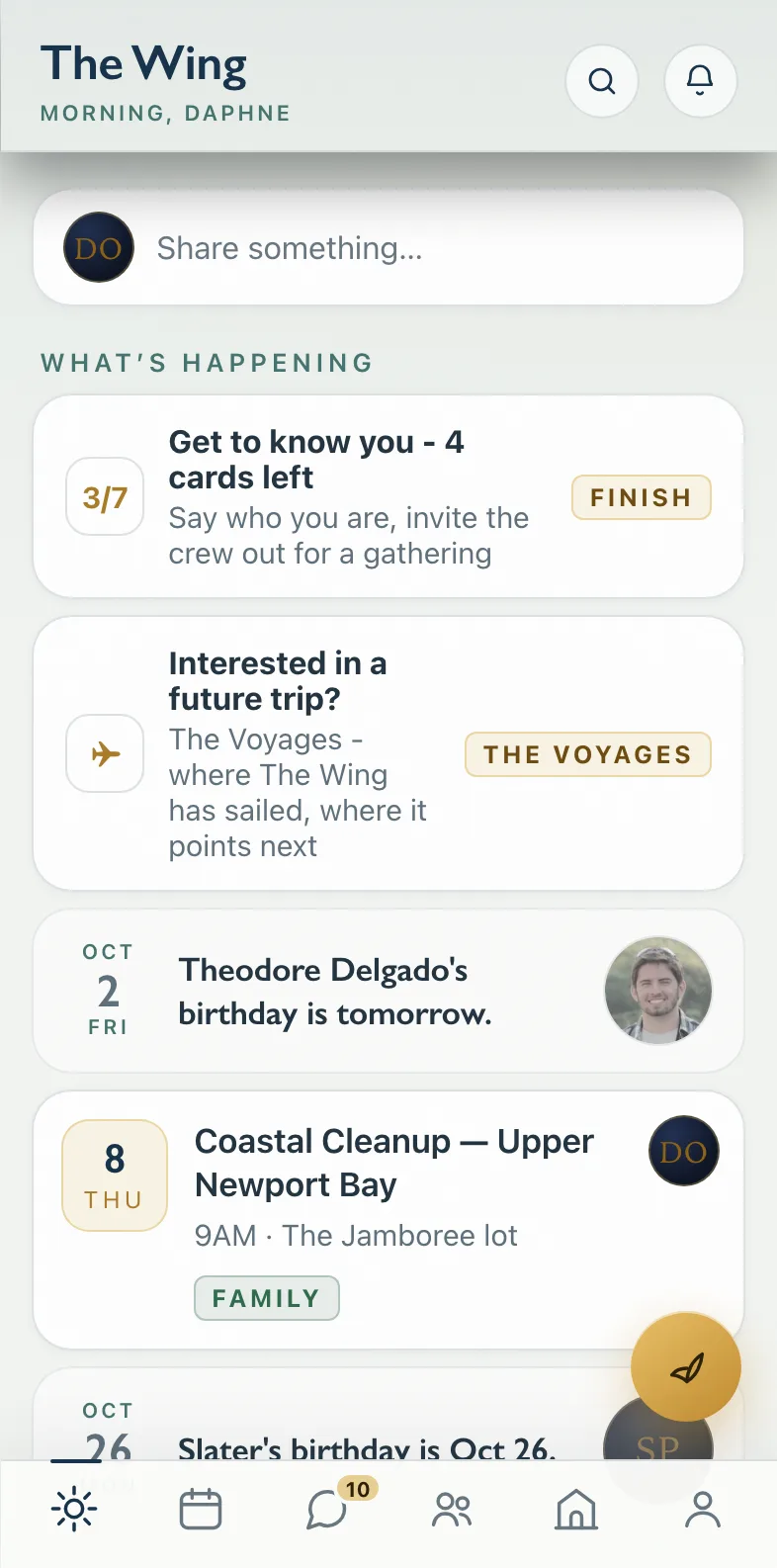 The Wing - the partners' own app